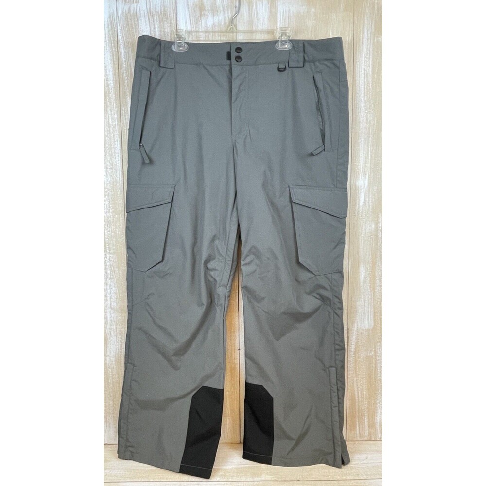 Slalom Insulated Lined Snow Pants Men XL Gray Cargo Pockets Water Wind Resistant